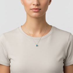 14K Yellow Gold Blue Topaz Pendant