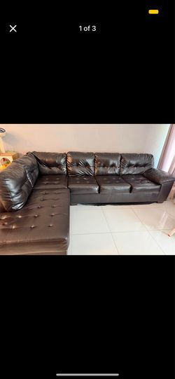 Black leather couch set