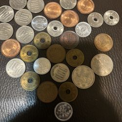 Japanese Coins 500, 100, 50, 10 ,5,1 