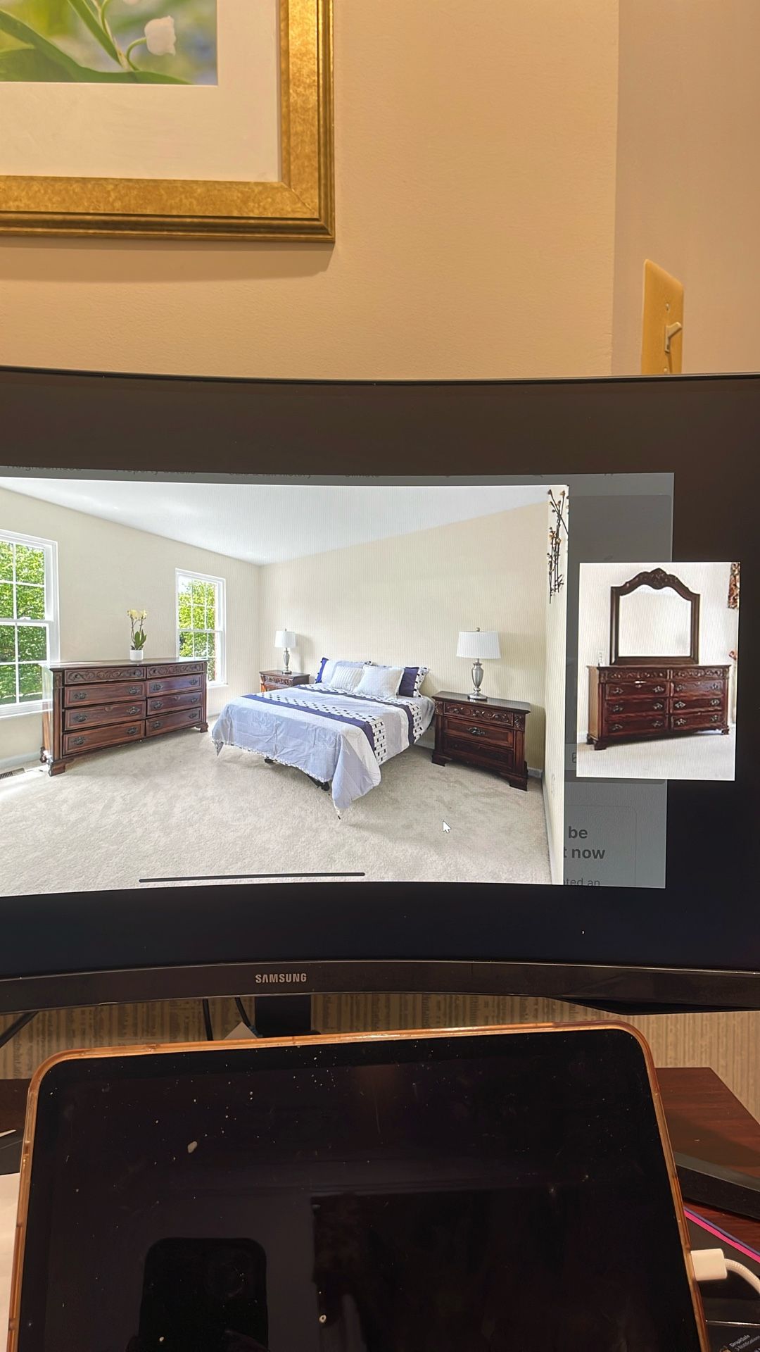 Dresser With Matching Mirror And Night Stands