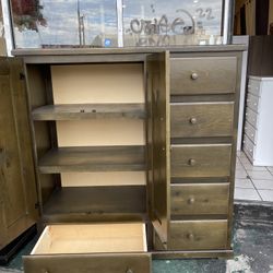 NEW Closet With Shelves Organizer And  Drawer Chest In One,PINEWOOD