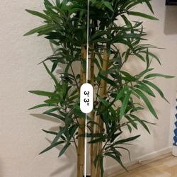 Faux Bamboo Silk Plant in Black Pot