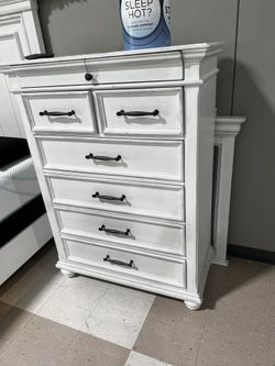 Kanwyn Master Bedroom Furniture Set White Wooden Bedroom Queen King Size Bed Frame dresser mirror nightstand chest mattress fast Delivery Only $39 Dow