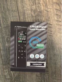 NEW 136GB Digital Voice Recorder w/ Voice Activation & Playback – Never Used