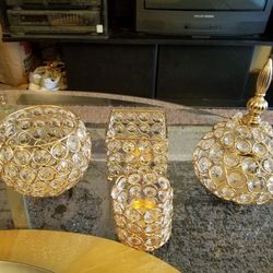 Gold and Crystal candle holders STILL AVAILABLE