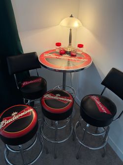 Rare Budweiser bar stools and table *Made in the USA*