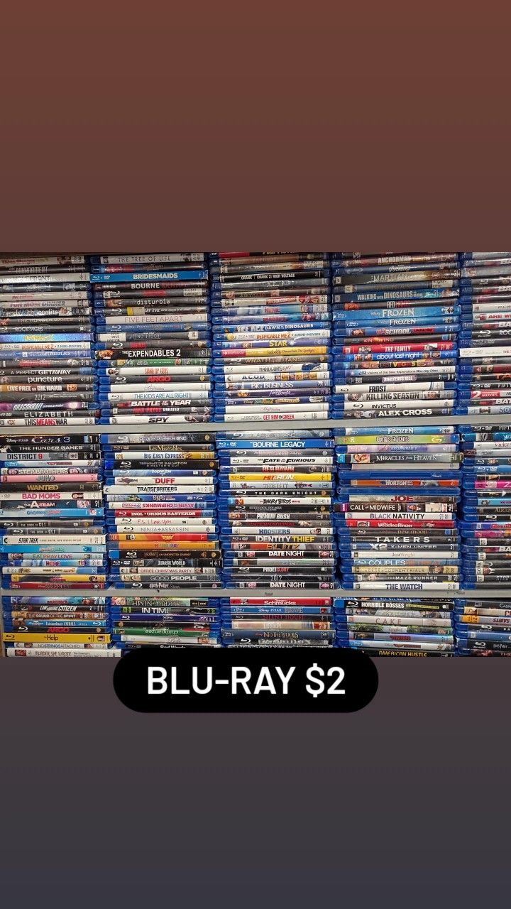 Movie Sale $2 Each Blu Ray D D VHS Laserdisc