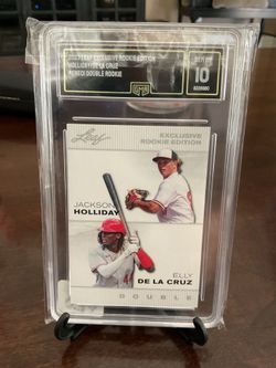 2023 Leaf Exclusive Rookie Edition #ERE01 Double Rookie Holiday/ De La Cruz Gem. Mint 10