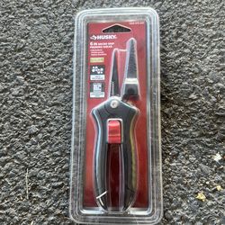 Husky 6 in. Micro-Tip Pruning Shears with Stainless Steel Blades and Softgrip Handle