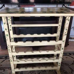 Wooden Decorative Wine Rack With Wine Glass Slots, 5 Photos 
