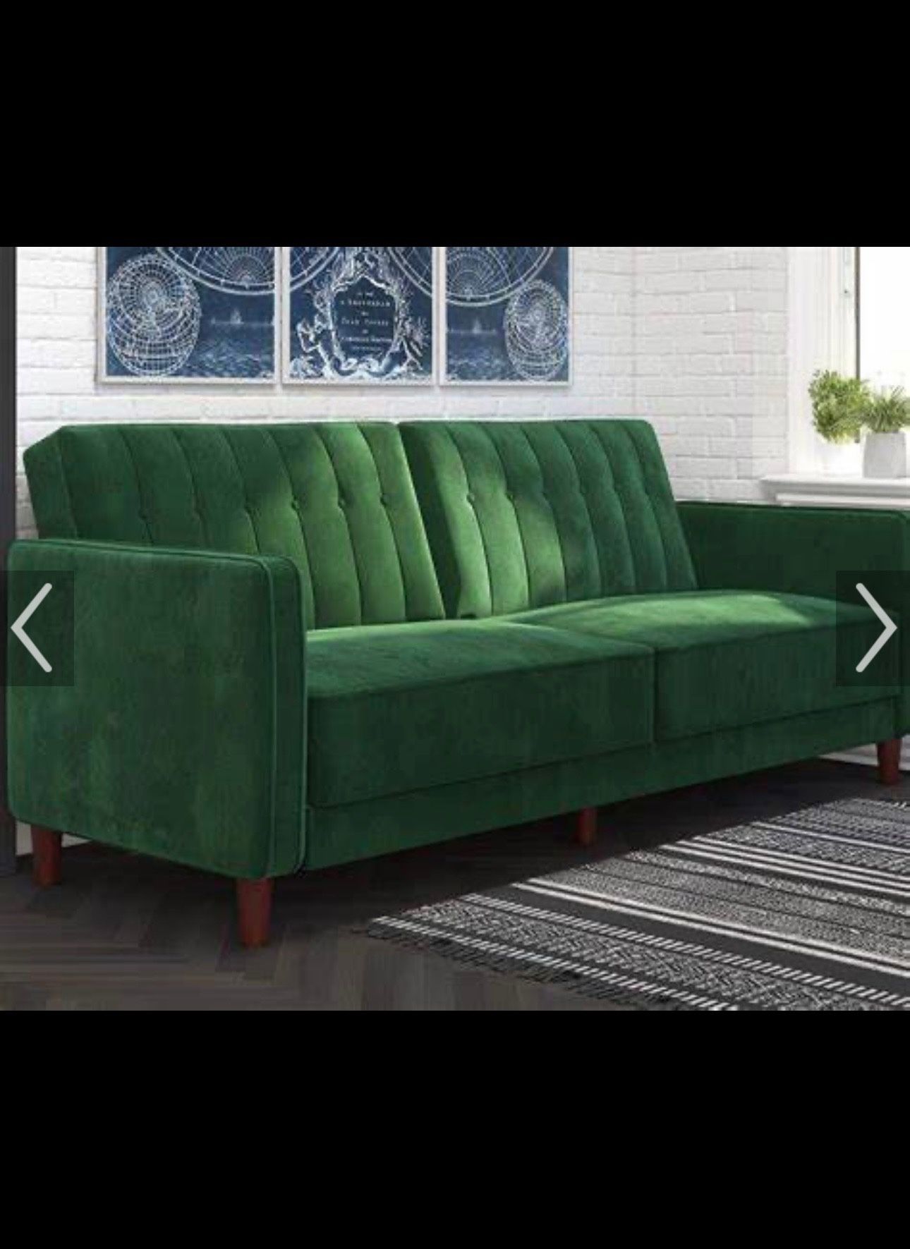 Green Velvet Futon