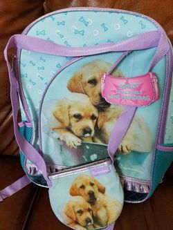 ADORABLE puppy backpack with bonus mini handbag