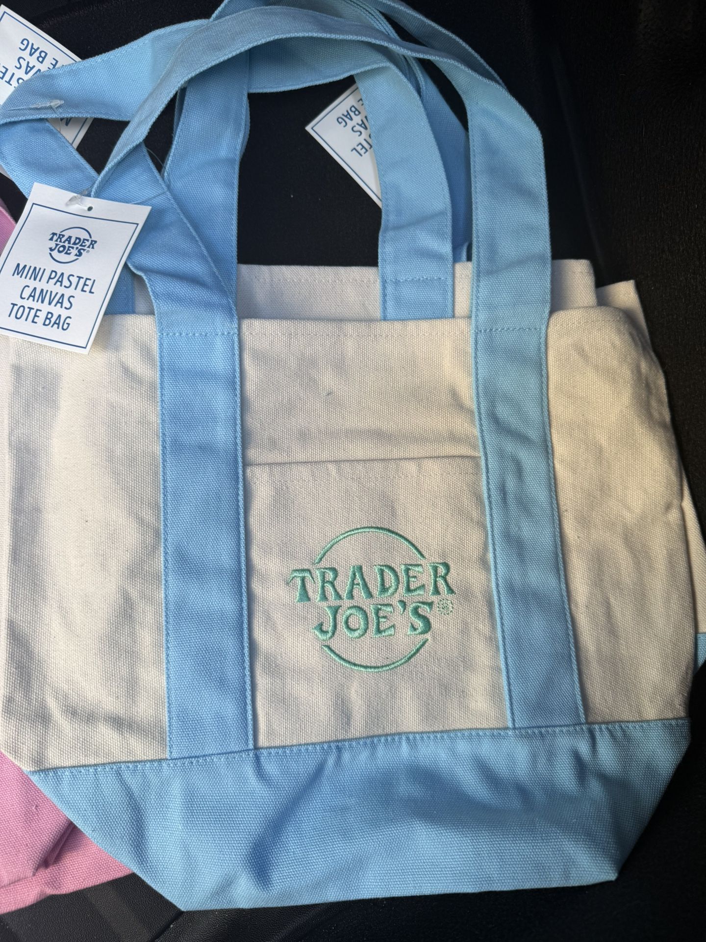Traders Joes Pastel Mini Tote Bags 