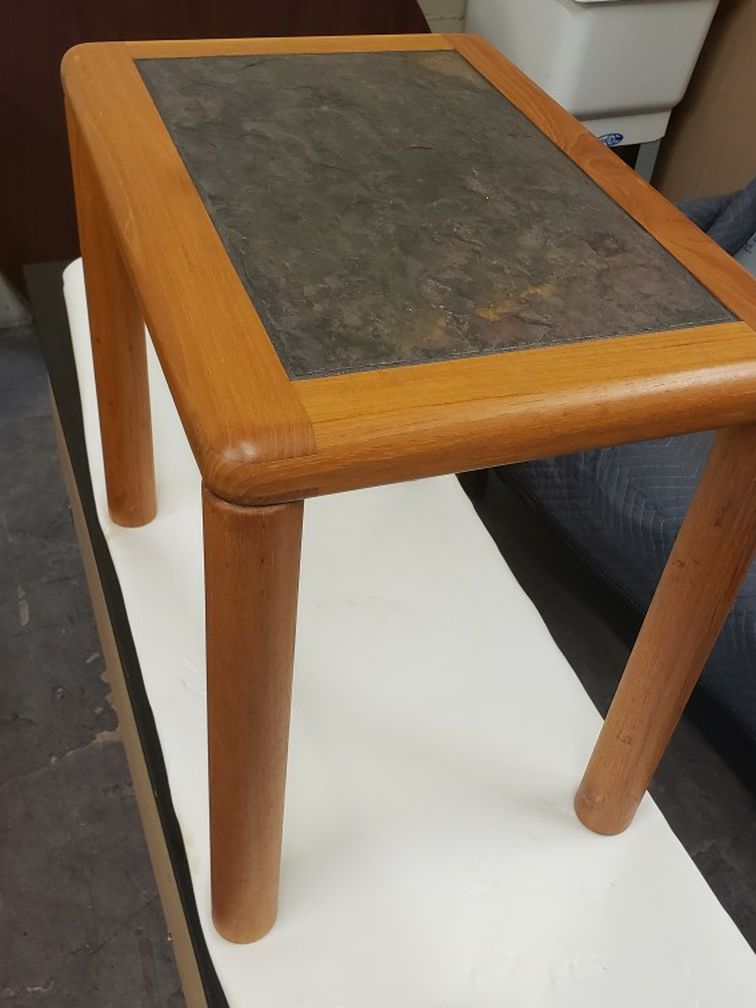 Haslev Danish Modern Coffee Table Teak And Slate