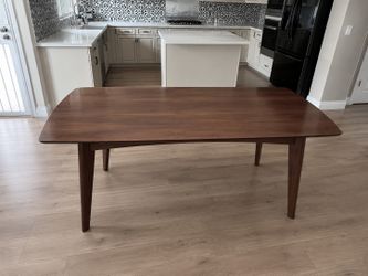 Large Modern Solid Wood Dining Table – Walnut Finish