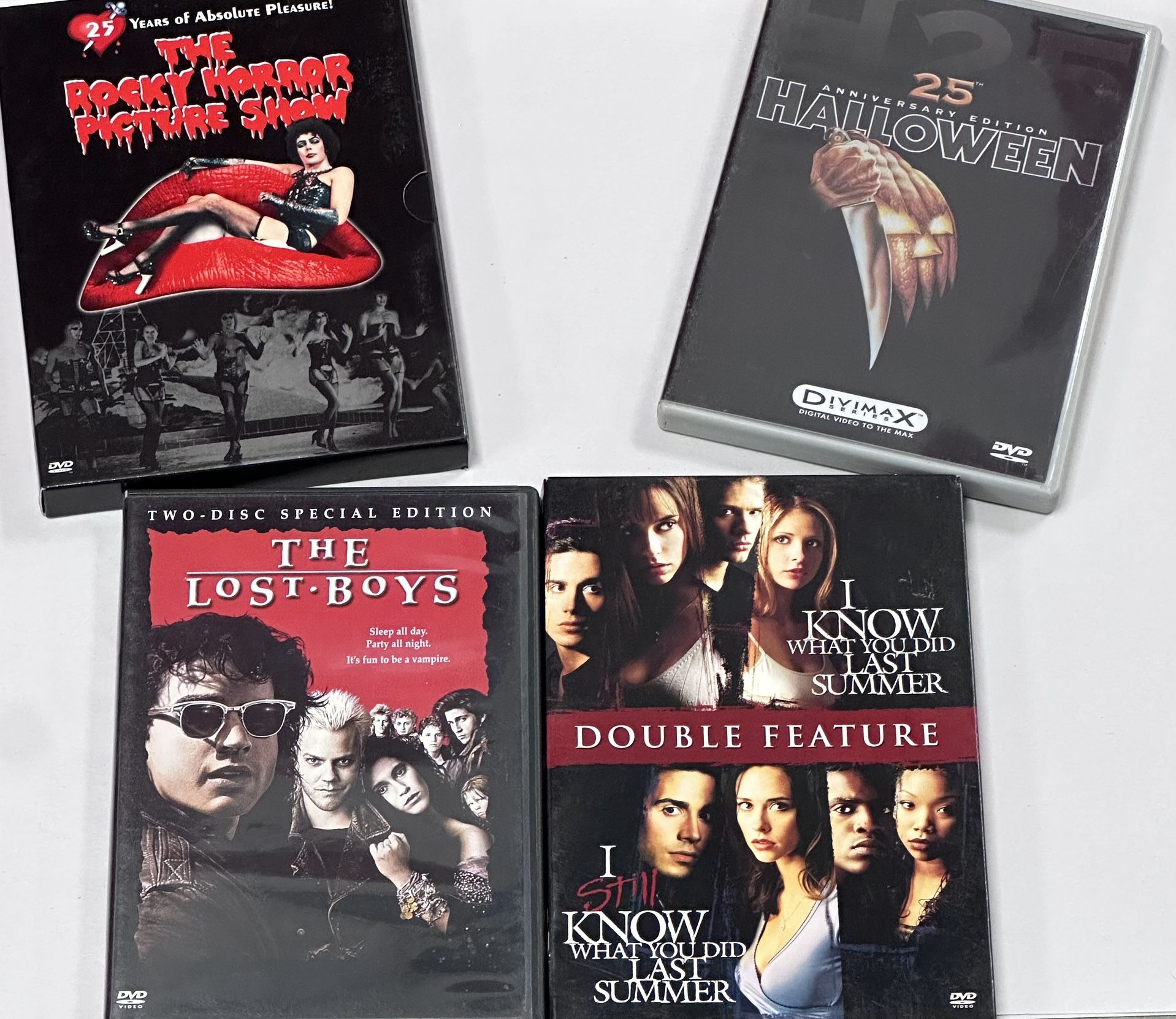 Classic Horror Movie Bundle Lot Of 4 Rocky Horror Halloween Lost Boys DVDs