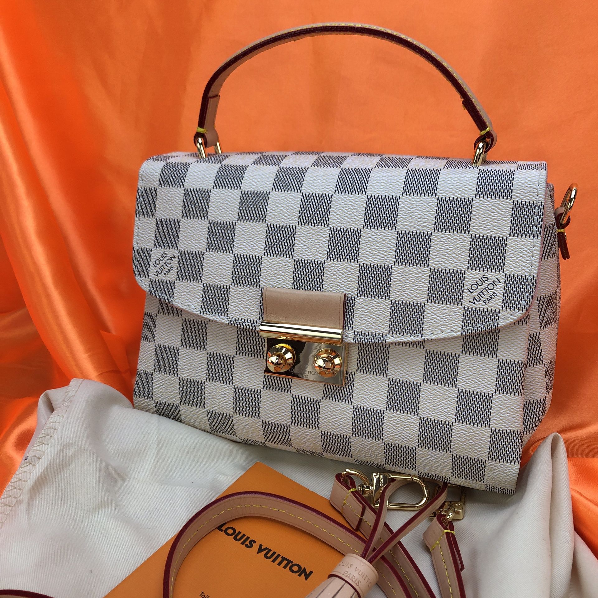 Louis Vuitton white checkered bag real for Sale in Cincinnati, OH - OfferUp