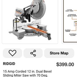 15 Amp Corded 12 in. Dual Bevel Sliding Miter Saw with 70 Deg. Miter Capacity and LED Cut Line Indicator