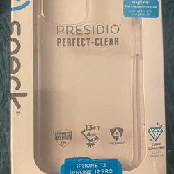 Speck Products Presidio Perfect-Clear iPhone 12, iPhone 12 Pro Case, Clear/Clear