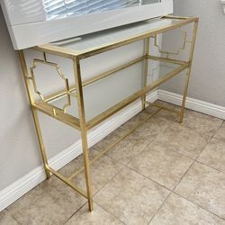 Console Table Gold And Glass Top Side Table 