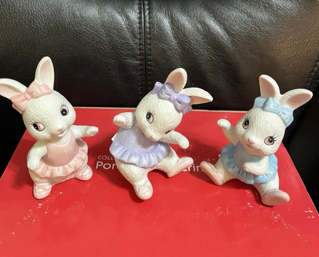 Homco Home Interiors Rabbits  Set Of 3