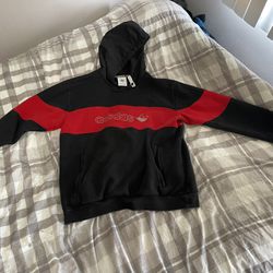 Adidas Sweatshirt Hoodie Black And Red Size Men’s Large