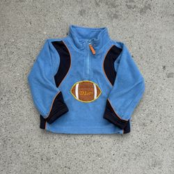 Blue Wilson fleece with embroidered logo and orange accents size 2T