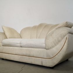 1980’s Art Deco Hollywood Regency Gondola Sofa Loveseat