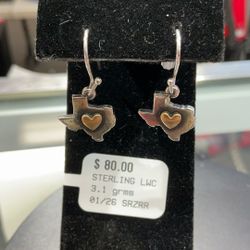 James Avery Texas Earrings With Bronze Hearts
