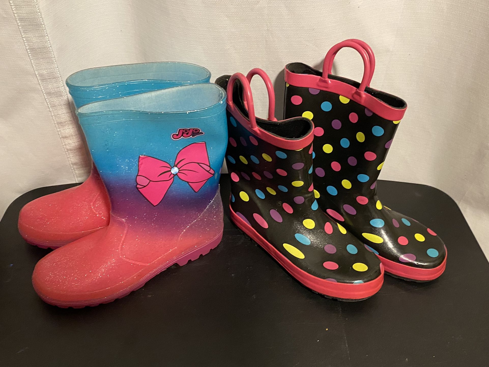 Girls Size 4-5 Rubber Boots Good Shape