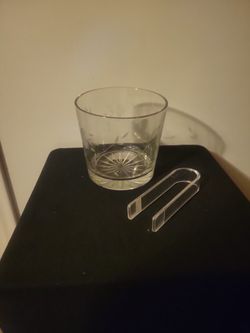 New Princess House Heritage 522  Etched Crystal Ice Bucket W/tongs