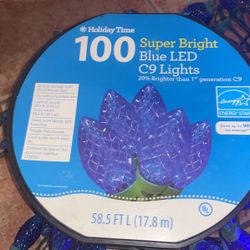 Blue LED C9 100 Bulb -58.5 FTL(17.8m) Working New Brand Christmas Light 