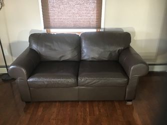 IKEA Genuine Leather Loveseat Dark Brown