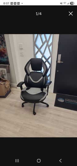 Black and Gray Gaming Chair with Headrest