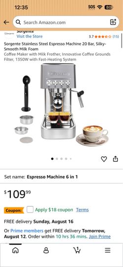 Sorgente Stainless Steel Espresso Machine 20 Bar