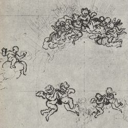 ANGELS DRAWING Giovanni Gian Lorenzo Bernini Fine Art Print Antique Vintage 40’s ITALY ITALIAN