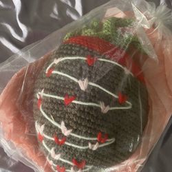 Chocolate Covered Strawberry Crochet Plush 