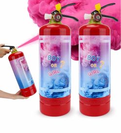 Giant Gender Reveal Fire Extinguisher 2 Packs, Gender Reveal Ideas, Baby Girl Reveal Party Ideas for Gender Reveal Decorations with 2.3ib Powder (Pink