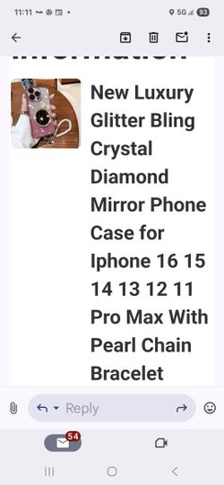 Crystal Diamond IP Phone Case With Mirror