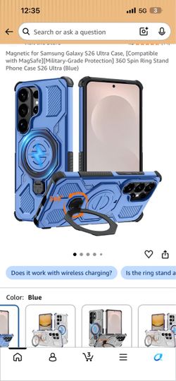 Magnetic Case for Samsung Galaxy S26 Ultra with 360 Ring Stand