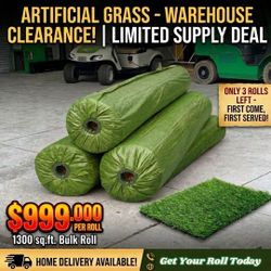 Limited Deal Artificial Grass full Roll 1300 sqf (13x100) for only $999 first come first serve!!!