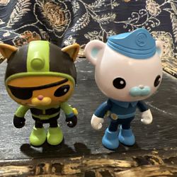 2 Octonauts Figures, Captain Barnacles, And Kwazii Loose Figures. By Moose.