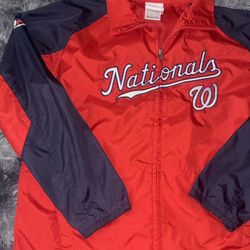 Majestic Washington Nationals Youth Windbreaker Jacket Size M (10/12) MLB