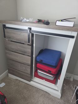 Farmhouse Cabinet with Sliding Barn Door