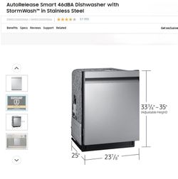 Samsung Dishwasher - Model: DW80CG5450SR - MSRP 899