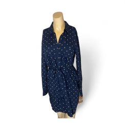 Reformation nairobi dress georgina Size Medium Blue Polka Dots Button Dress NWT