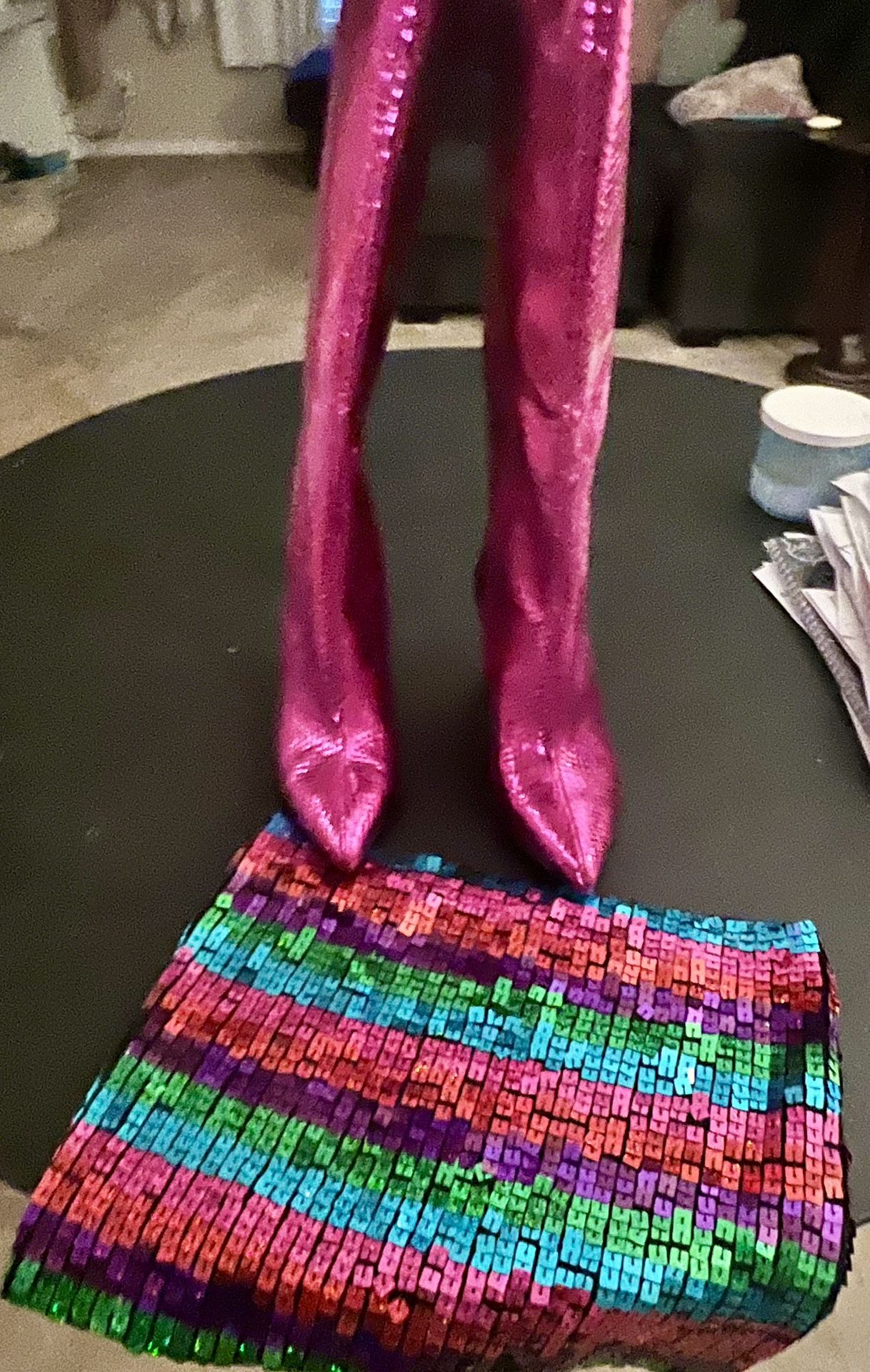 Boots in Hot Pink Snakeskin