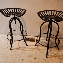 Pair Of Tractor Seat Barstools 