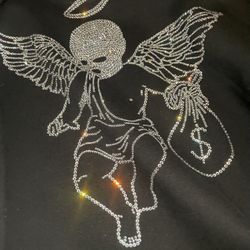 Hasta Muerte Rhinestone Angel Hoodie