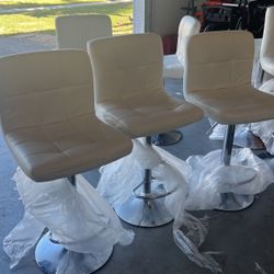 3 White Stools